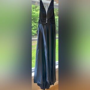 Gorgeous navy full length prom dress. Size S. Small blemish from steamer shown.